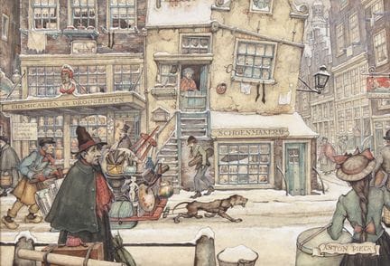 Anton Pieck
(olandese, 1895-1987)
Una strada anima