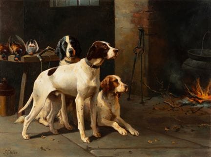 Alfred Duke
(British, 1863-1905)
 Fireside Friends