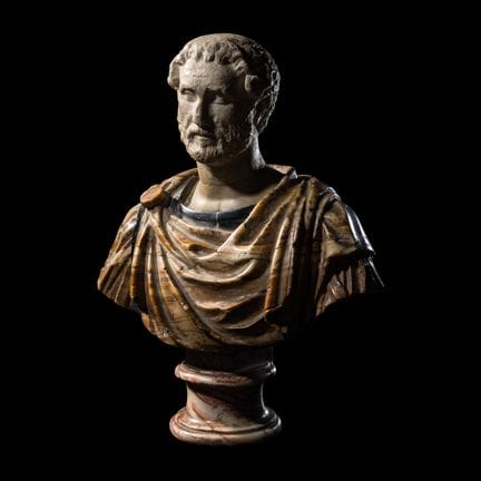 Testa marmorea romana raffigurante l’imperatore An