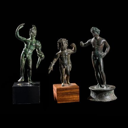 Trois figurines romaines en bronze
Vers le Ier-IIe