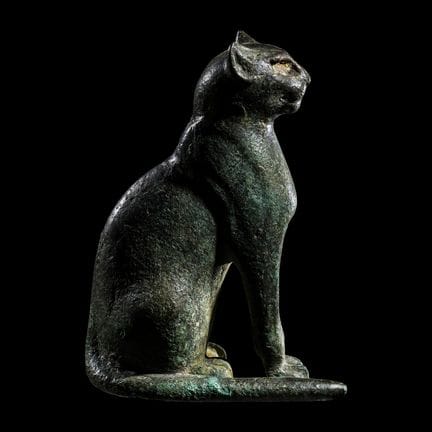 Chat égyptien en bronze
Période tardive, 26e dynas