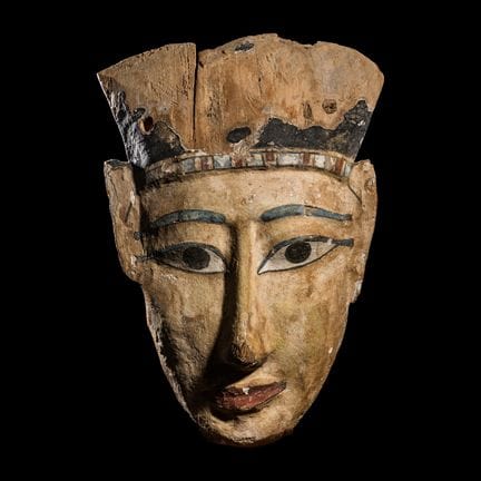 Masque de momie égyptien en bois peint
Période tar