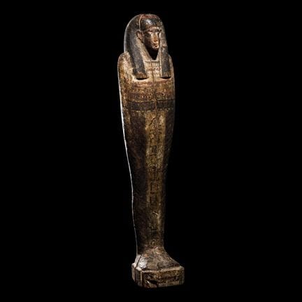 Statue égyptienne en bois peint représentant Ptah-