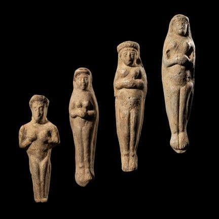 Quattro statuette di terracotta del Vicino Oriente