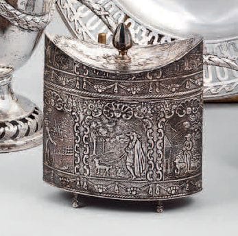 Conjunto de cajas de plata de 800 milésimas, con t