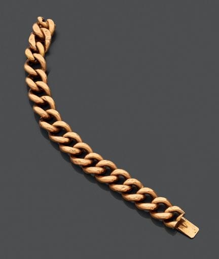 Gelenkarmband aus 750er Gelbgold mit ineinander ve