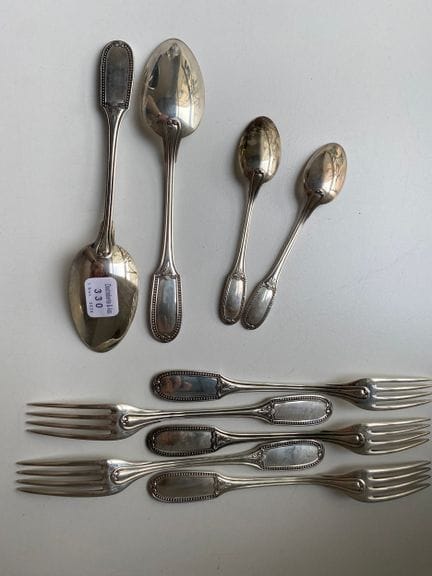 Servizio da tavola per dessert in argento 925, mod