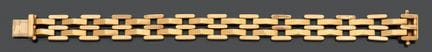 Bracciale articolato in oro 750 a due tonalità, co