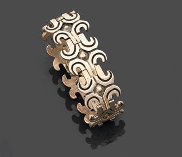 Bracciale articolato in argento 800, con maglie in