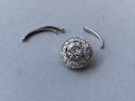 Elemento di anello in platino 850 millesimi e/o or