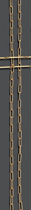 Collana lunga articolata in oro giallo 750, con ma