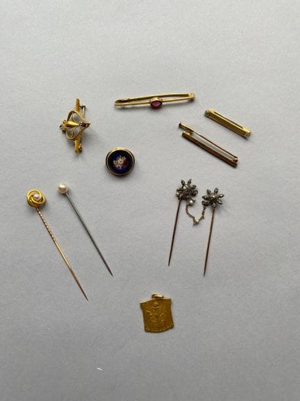 Set aus 750er Gelbgold und 800er Silber, bestehend