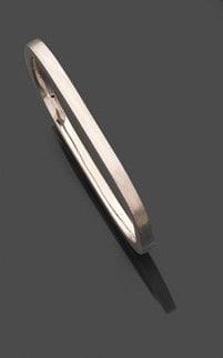 Bracciale rigido con chiusura a fibbia in oro bian