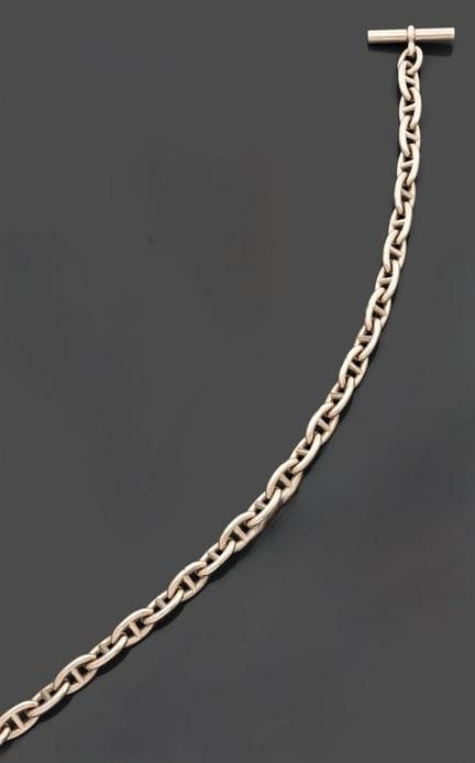 HERMES.
Collana articolata in argento 925, con mag