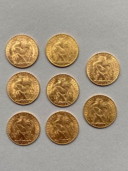 Dritte Republik (1871–1940). Acht 20-Franc-Goldmün