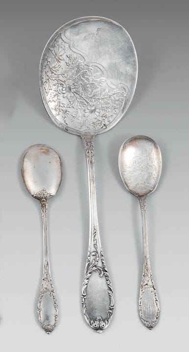 Juego de helados de plata de ley 925, con decoraci