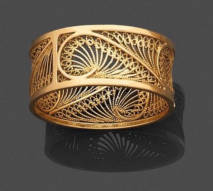 Bandring aus 750er Gelbgold, in der Mitte durchbro