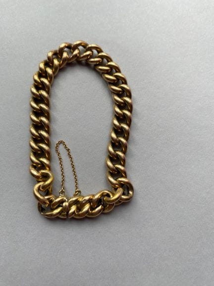 Bracciale articolato in oro giallo 585 millesimi, 