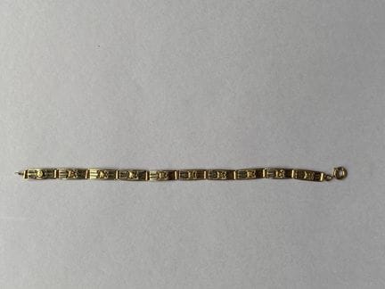 Bracciale articolato in oro 750 a due tonalità, co
