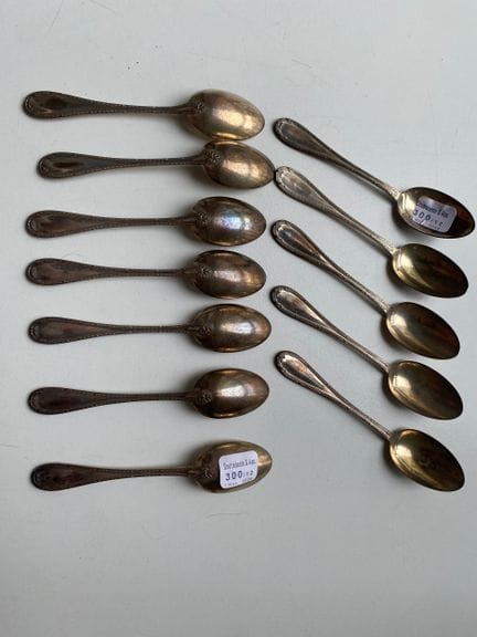 Set di dodici cucchiaini da caffè in argento 925, 