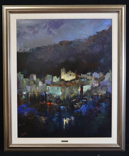 拉迪斯或拉瓦斯（20世纪）《港口风光》 布面油画，左下角签名 81 x 65 厘米