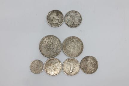 Conjunto de monedas de plata (835/00 y 900/00) com