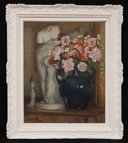 埃莱娜·阿德玛（1906-？）《静物与花束》 油画，绘于硬纸板上，左下角有签名，81 x 65 厘米