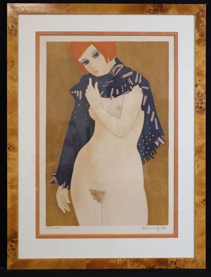 阿兰·邦纳福瓦（1937）《裸体模特》 石版画，右下角有签名，左下角标有编号187/250，画心尺寸