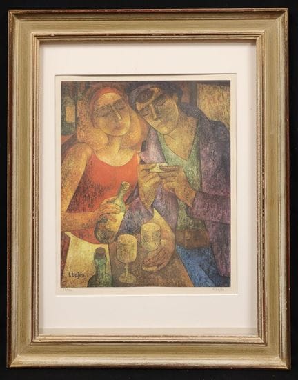 弗朗西斯科·巴延（1912-2014）  《酒吧一景》丝网版画，右下角签名，左下角标注编号50/15