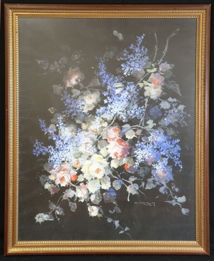 莫里斯·沃拉（Maurice VOURLAT）（20世纪）《抛洒鲜花》 水粉画，画纸，右下角签名并标