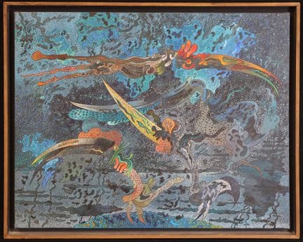 卡洛斯·博伊克斯（1949）《热带之夜》 布面油画，右下角签名，背面标有作品名称并附有副署 65 x