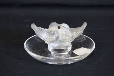 LALIQUE France Baguier aux Tourterelles / Pigeons 