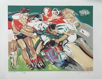 克里斯蒂安·贾雷吉（1930）《橄榄球》石版画，右下角签名，编号265/270，左下角标有标题，56