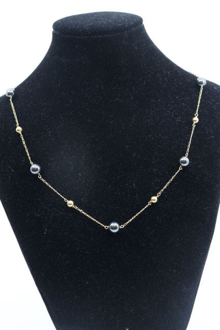 Collar de oro amarillo (750/00) con eslabones de t