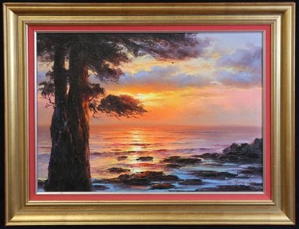 李永宇（XX°）《落日》 布面油画，右下角签名 50 x 70 厘米