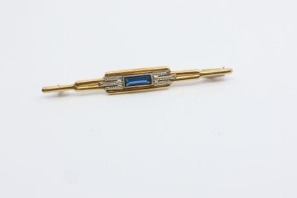 Broche tipo horquilla de oro amarillo (750/00) ado