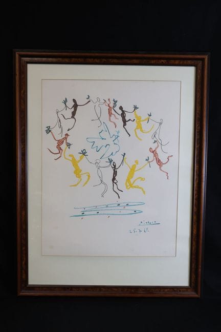 据巴勃罗·毕加索（1881-1973）作品《青春之舞——19761》 版画，版面上签名。62 x 4