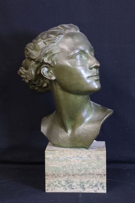 Pierre LE FAGUAYS (1892-1962) Busto in bronzo real