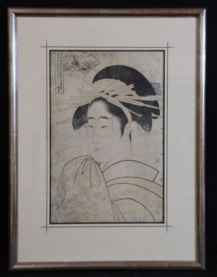 Stampa giapponese o cinese “Geisha”, 35 x 23 cm (d