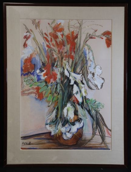 Bernard BISTES (1941-2020)  «Ramo de gladiolos»  T