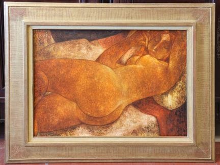 Francisco BAJEN (1912–2014) Reclining Nude Oil on 