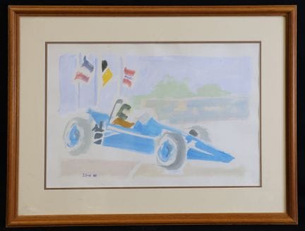 Lucien CROS (20th) Gouache on canvas, signed and d