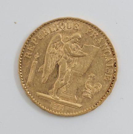 Moneda de 20 francos de oro amarillo 900/00 con la