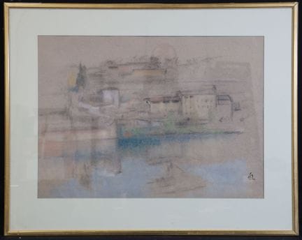 Edouard JULIEN (1883–1966) “Riverbank” Pastel, mon