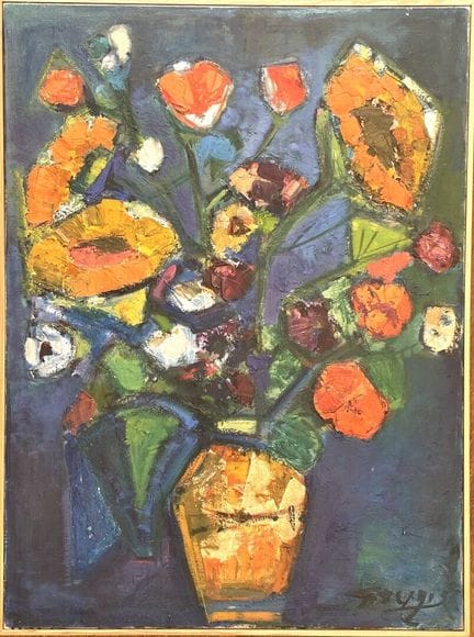 Henri GOUGIS (1928–2004) Bouquet of Flowers Oil on
