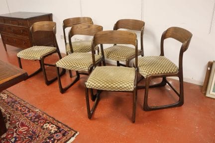 BAUMANN Set di sei sedie modello “Bémol”, detto an