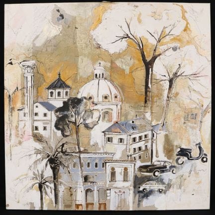 Cécile COLOMBO (1969) "Golden Italy" Mixed media o