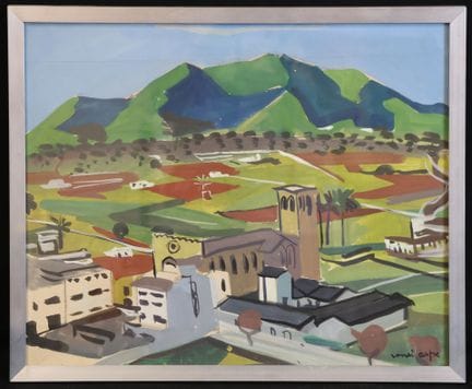 Renée ASPE (1922–1969)  "The Atlas" Gouache, signe