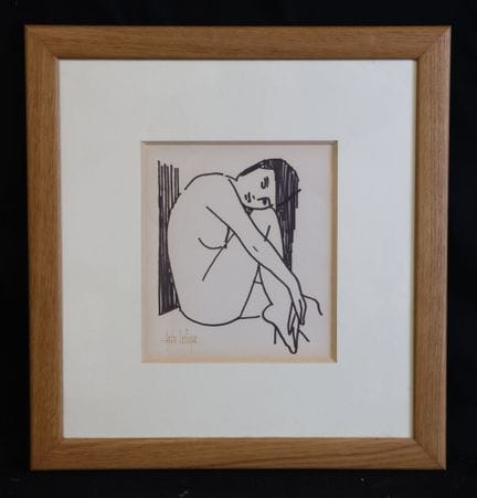 André LARTIGUE (1924-1993) "Modèle posant" Feutre 