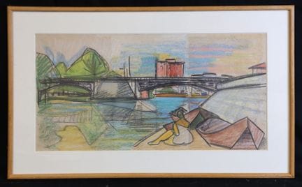 Raymond ESPINASSE (1897–1985) Bridge and Dike Oil 